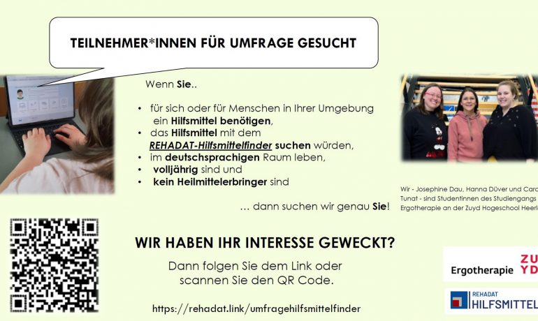 TEILNEHMER*INNEN FÜR UMFRAGE GESUCHT